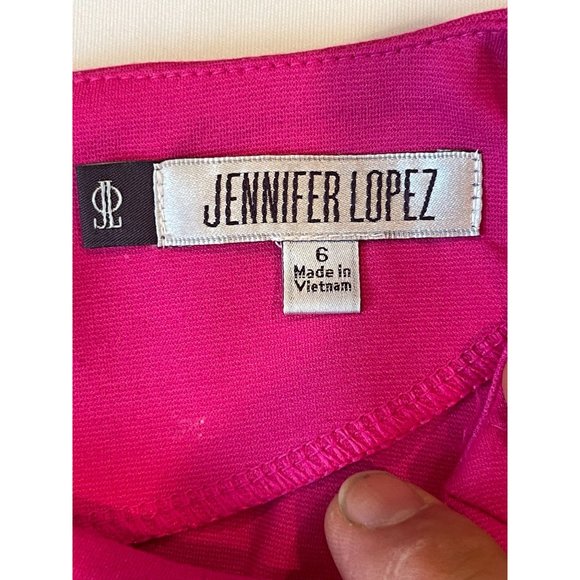 Jennifer Lopez Womens Skater Dress Crew Neck Back Zip Sleeveless Pink Size 6 - Picture 7 of 9